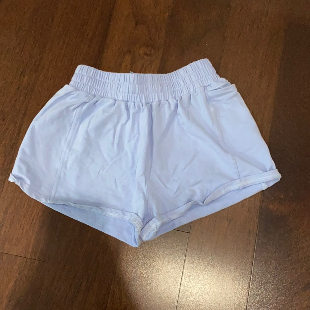 Baby blue athletic shorts